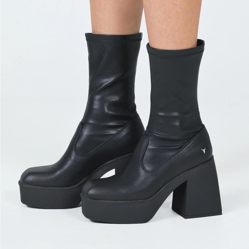 Windsor Smith Baddest Black Stretch Sock Boots